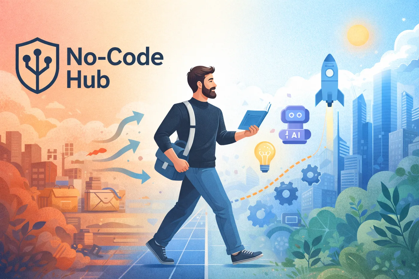 Illustration : de l’ERP AS400 vers l’avenir — IA, no-code et automatisation